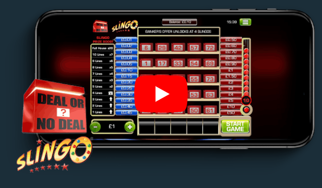 Deal or no Deal Slingo grid