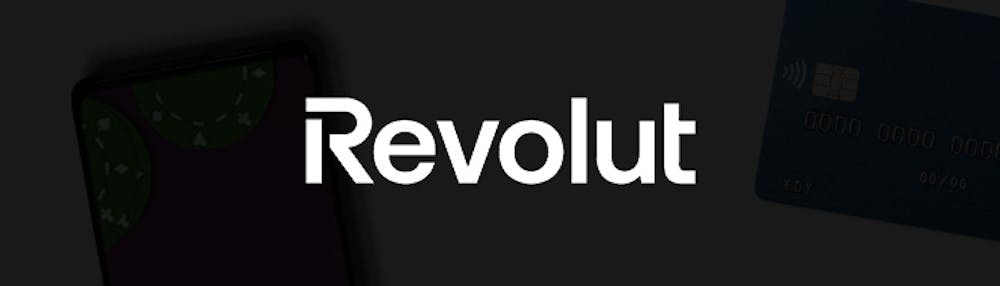 The official Revolut logo on a plain black background