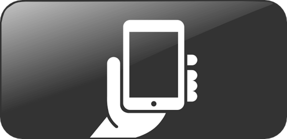 Hand holding a mobile device