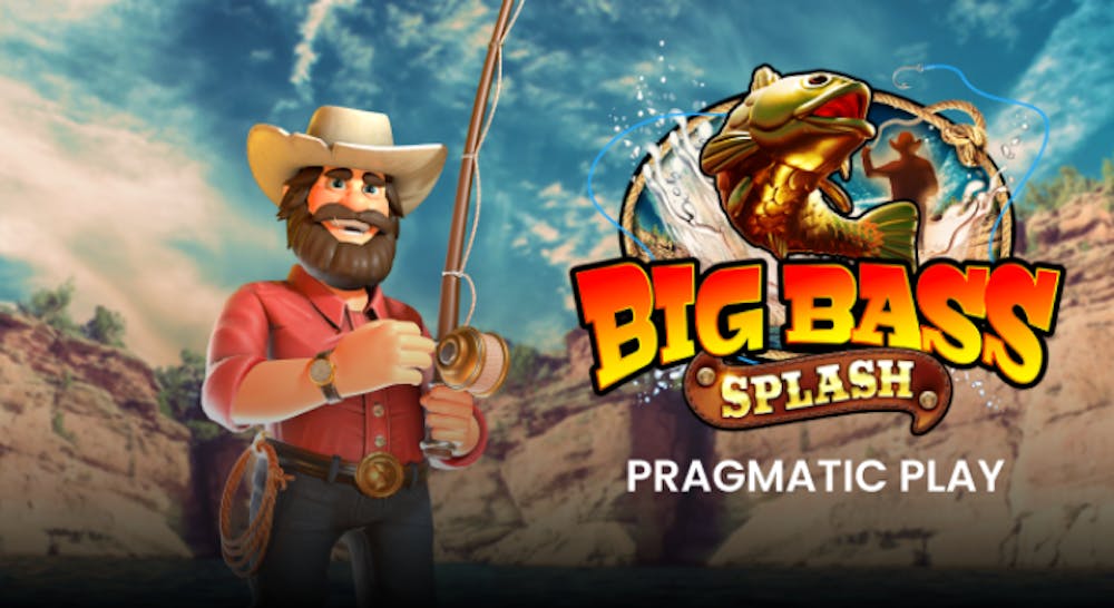 Image showing fisherman reeling in a big bass in big bass splash slot