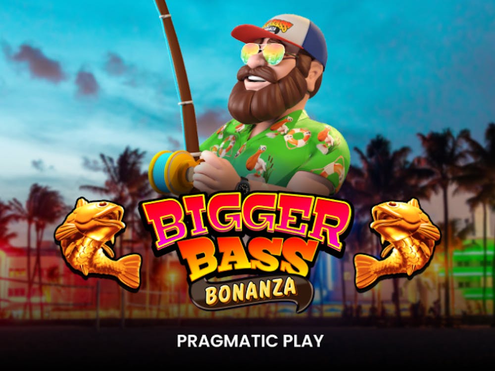 Image showing fisherman reeling in something in big bass bonanza slot