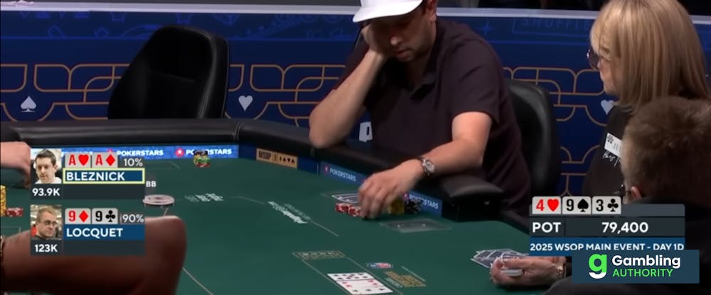 Hand fomr the WSOP 2025 poker tournament