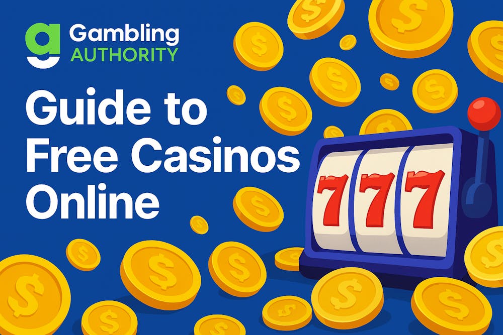 GamblingAuthority logo with slot reels and title Guide to Free Casinos Online
