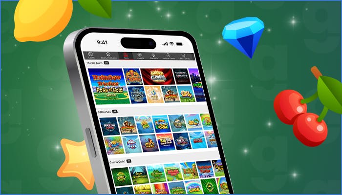 A selection of games on a mobile device