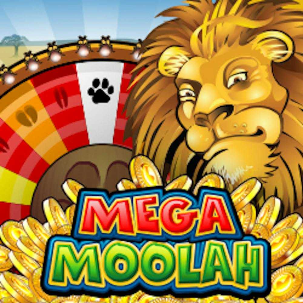 Logo of Mega Moolah slot game from Microgaming