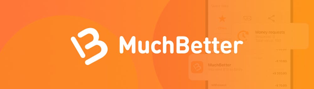 The official MuchBetter logo on an orange background showing the MuchBetter app