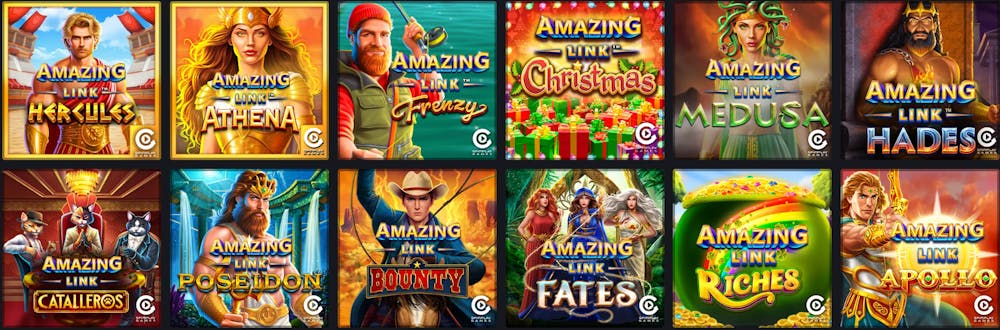 Lobby showing Amazing Link Microgaming slots