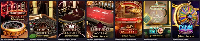 First person RNG Evolution Gaming games lobby