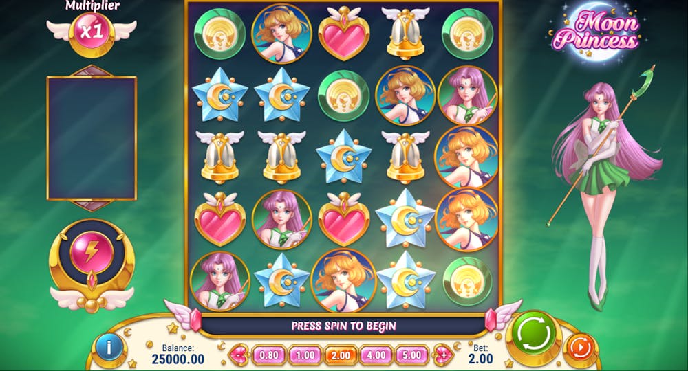 Moon Princess game screen from Play'n GO