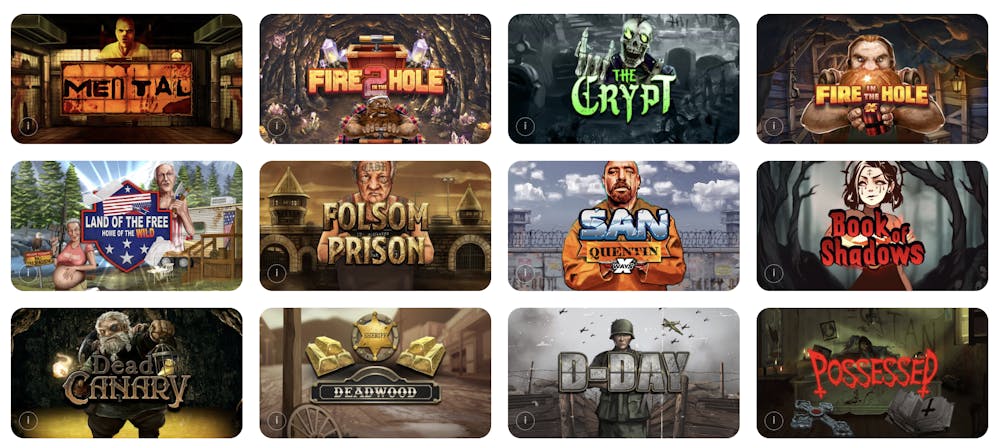 Nolimit City games in MrQ casino lobby