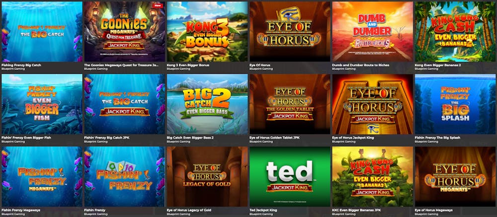 Blueprint Gaming games lobby at 32Red Casino