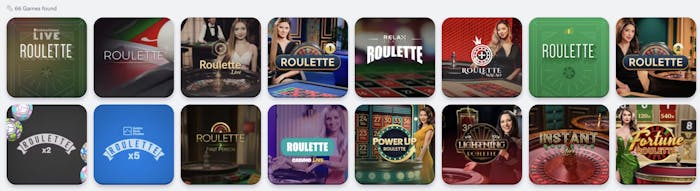 Casumo roulette lobby