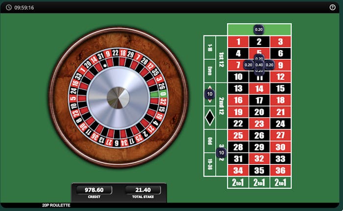 20p Roulette Demo wheel