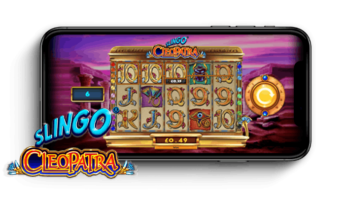 Slingo Cleopatra game being played on a mobile device