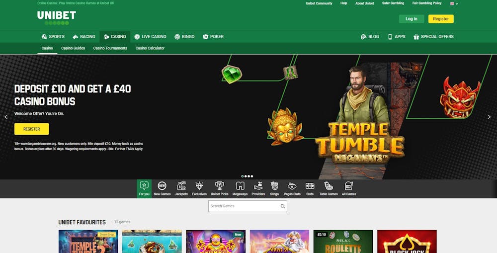 The UK Unibet site shows that new players can get a £40 bonus when depositing £10